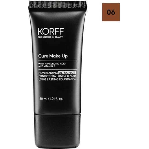 Korff Make Up korff cure make up - neverending ultra matt fondotinta lunga tenuta n. 06, 30ml