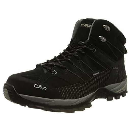 CMP rigel mid trekking shoes wp, scarpe da trekking uomo, nero-grey, 45 eu