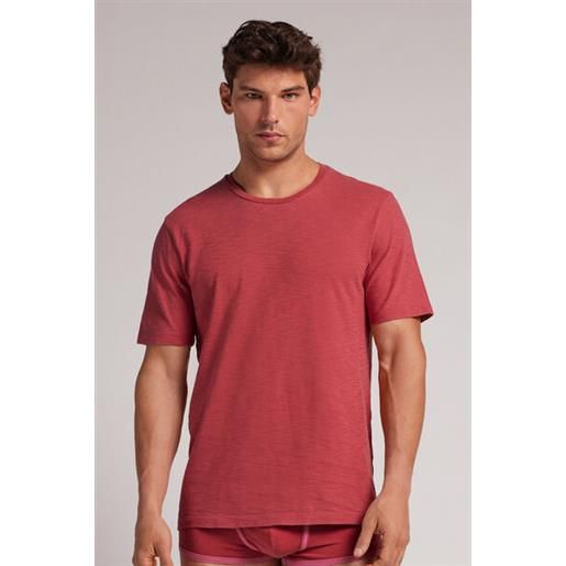 Intimissimi t-shirt washed collection in jersey di cotone fiammato rosso