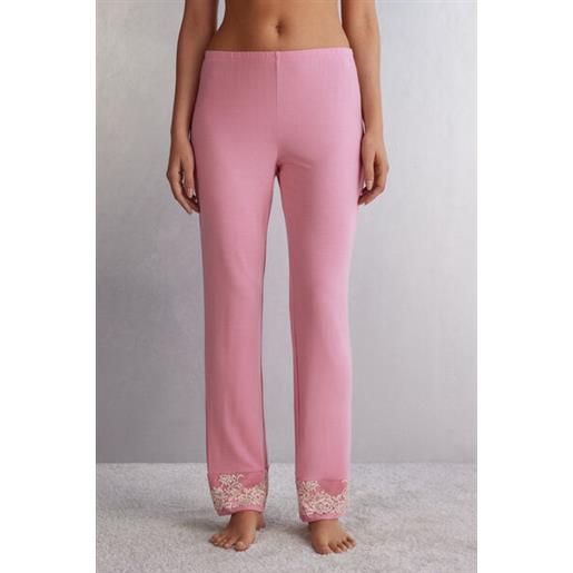 Intimissimi pantalone lungo in modal con balza pretty flowers rosa