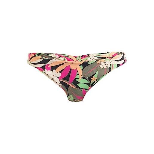 Roxy printed beach classics mutandina bikini con taglio cheeky da donna nero