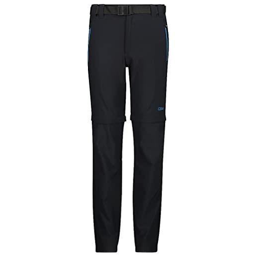 CMP pantaloni zip off elasticizzati da bambini, b. Blue-limegreen, 176