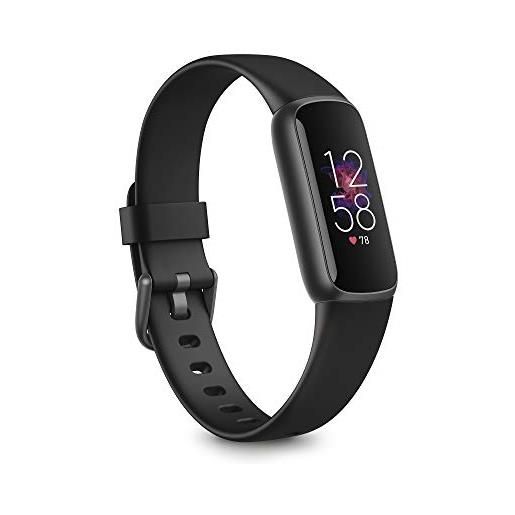 Fitbit luxe health & fitness tracker with 6-month Fitbit premium membership included, stress management tools and up to 5 days battery, nero/acciaio inossidabile nero grafite