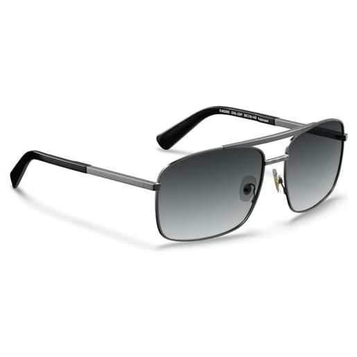 Carfia occhiali da sole uomo polarizzati uv400 retrò pilota occhiali da sole in metallo 100% protezione uv cat 3, nero+grigio sfumato