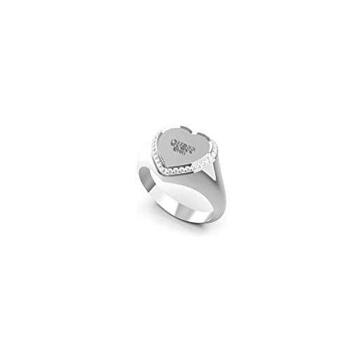 GUESS anello cuore fine heart argento jubr01430jwrh52/jubr01430jwrh54/jubr01430jwrh56, única, metalli non preziosi, senza gemme