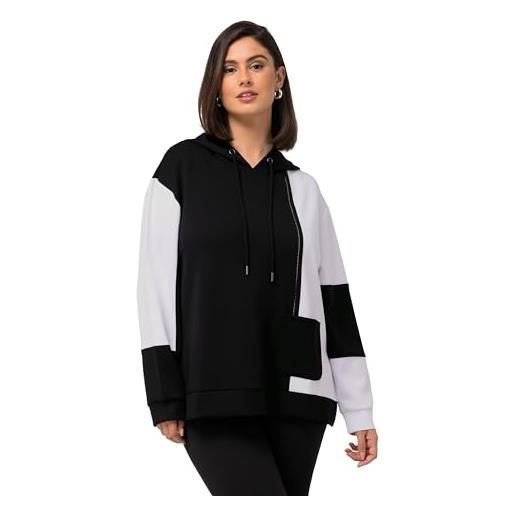 Ulla popken sweatshirt colorblocking maglia di tuta, nero, 54-56 donna