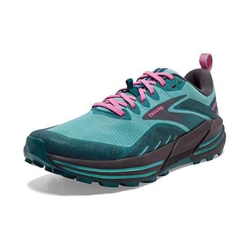 Brooks cascadia 16, scarpe da corsa donna, verde (porcellana blu corallo rosa), 36 eu stretta