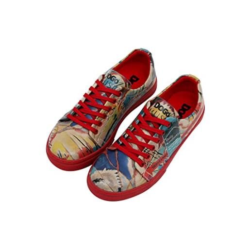 DOGO femme cuir vegan multicolore baskets - chaussures de marche confortables et décontractées faites à la main, vasily kandinsky cannons muse motif