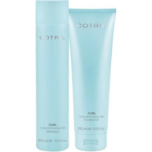 Cotril curl shampoo+conditioner 300+250ml - kit idratante elasticizzante capelli ricci mossi
