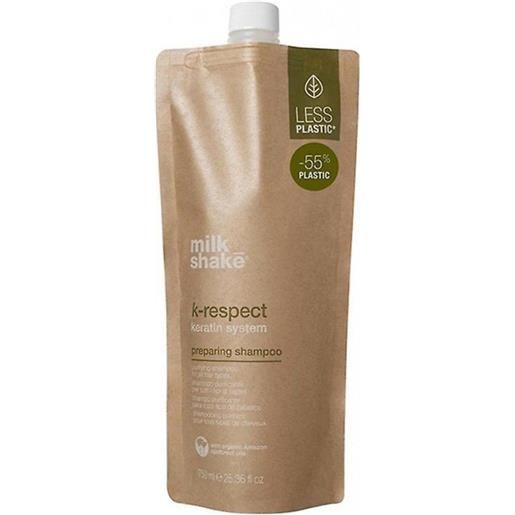 milk_shake k-respect preparing shampoo 750ml - shampoo purificante pre-trattamento lisciante alla cheratina