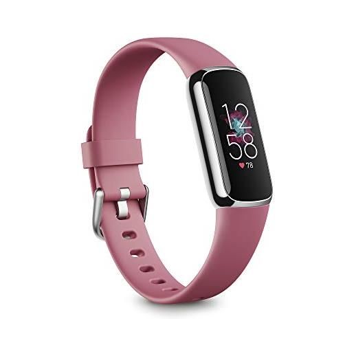 Fitbit luxe health & fitness tracker with 6-month Fitbit premium membership included, stress management tools and up to 5 days battery, magnolia/acciaio inossidabile dorato