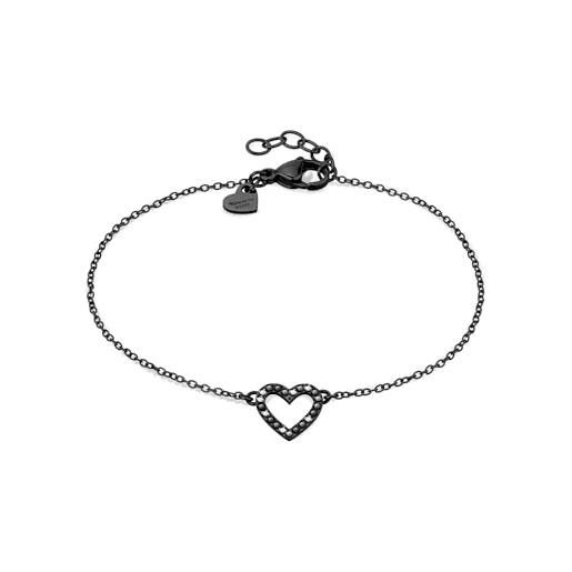 Tamaris bracciale con ciondolo a forma di cuore - amazon exclusive, 21 cm, acciaio inossidabile, zirconia cubica