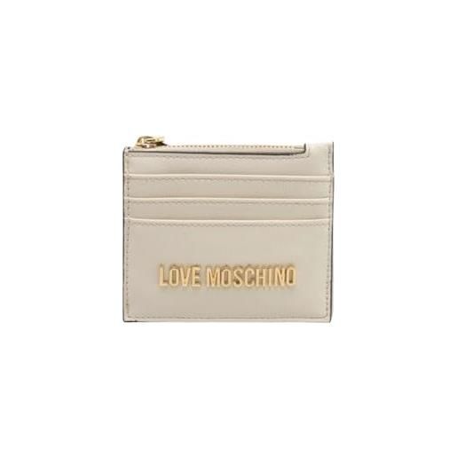 Love Moschino portafoglio con zip da donna marchio, modello jc5704pp1hld0, realizzato in pelle sintetica. Avorio