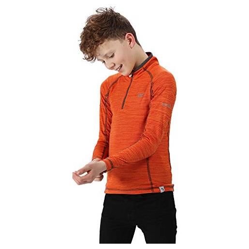 Regatta ' berley' half zip base layer top, t-shirt/polo/vest bambino, rusty orange, xxl