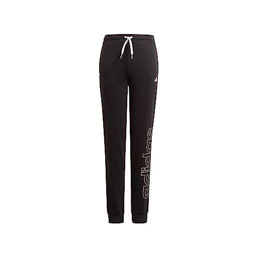 Adidas g lin ft c pt, pantaloni sportivi bambina, black/white, 4-5y