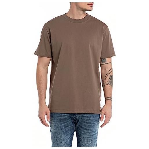 REPLAY m6665, t-shirt uomo, marrone (wood 629), l