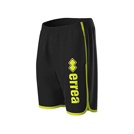 Generic errea republic pantaloncini shorts sport uomo ragazzo essential ss23 r27p1m0z07720 bermuda logo classic nero giallo (small)