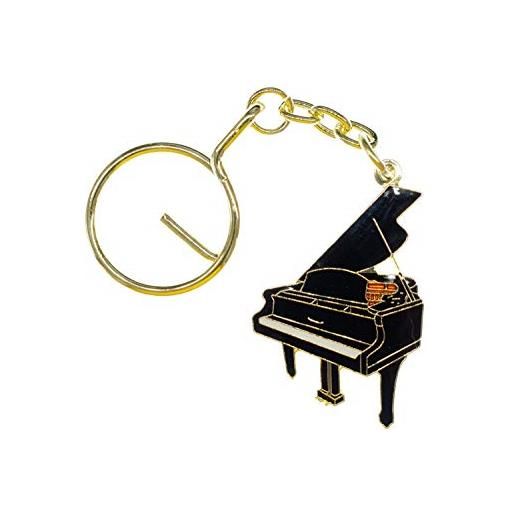 Miniblings portachiavi a forma di pianoforte, con cerniera, per musicisti e strumenti, 42mm, metallo
