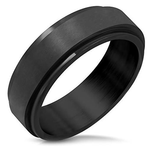 ZENSE - anello girevole da uomo in nero opaco zr0157