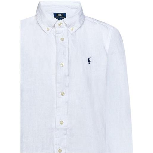 Polo Ralph Lauren camicia bianca in lino per bambino