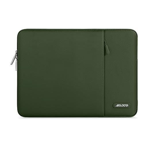 MOSISO laptop custodia borsa compatibile con mac. Book air 13 m3 a3113 m2 a2681 m1 a2337 a2179 a1932 2018-2024/pro 13 a2289 a2159 a1989 a1708, poliestere manica verticale con tasca, militare verde