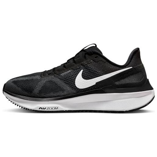 Nike w air zoom structure 25, basso donna, black white dk smoke grey, 38.5 eu