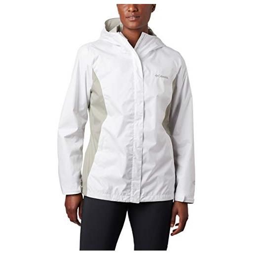 Columbia arcadia ii jacket giacca impermeabile, bianco/flint gr, xl donna