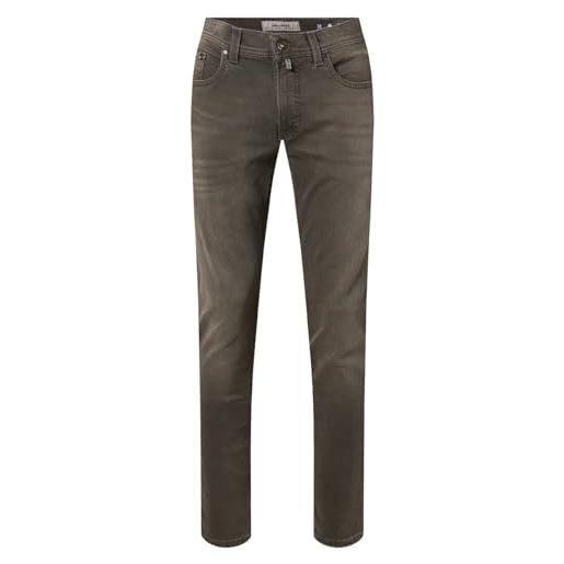 Pierre Cardin jeans da uomo lyon, pantaloni da uomo, vestibilità affusolata, dark green used buffies 5804, 34w x 32l