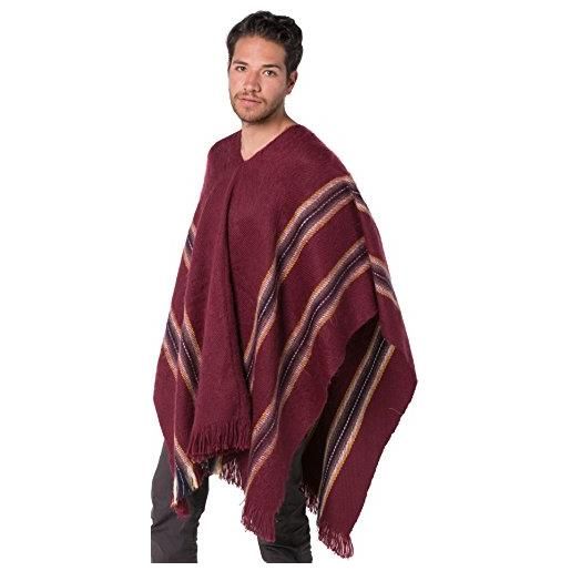 Gamboa alpaca poncho da uomo con scollo a v poncho invernale in lana cappotto rustico
