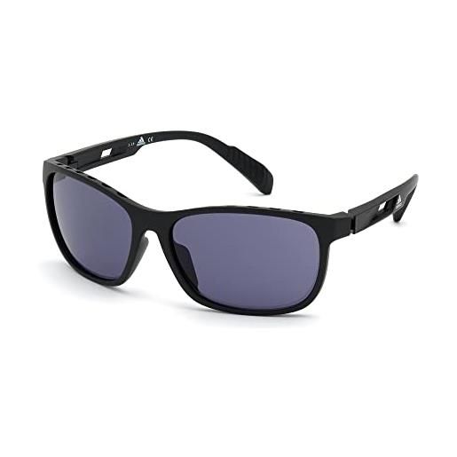 Adidas occhiali da sole sp0014, matte black/smoke, 62 uomo
