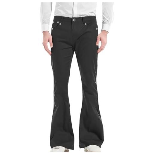 Oanviso pantaloni a zampa uomo anni 70 pantaloni svasati discoteca carnevale pantaloni vintage pantalone club pantaloni da ballo slim fit pantaloni hippie a viola s