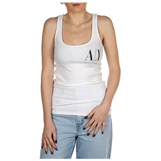 Emporio Armani armani exchange icon logo tank top maglietta cami, bianco con stampa nera, xs donna