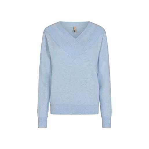 SOYACONCEPT soya concept sc-dollie 706-maglione con scollo a v maglione, cashmere blue melange, l donna