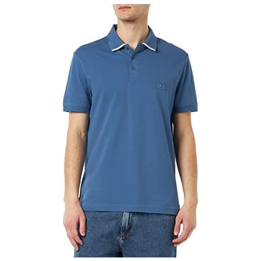Tommy Hilfiger maglietta polo maniche corte uomo regular fit, blu (desert sky), m