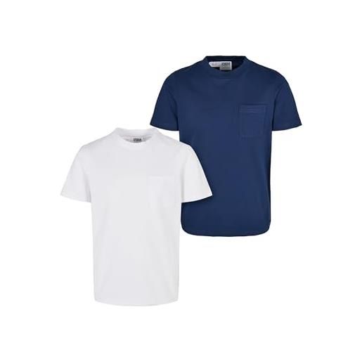 Urban classics maglietta bambino in cotone organico, t-shirt a manica corta con taschino, disponibile in diversi colori, taglie 110/116 - 158/168