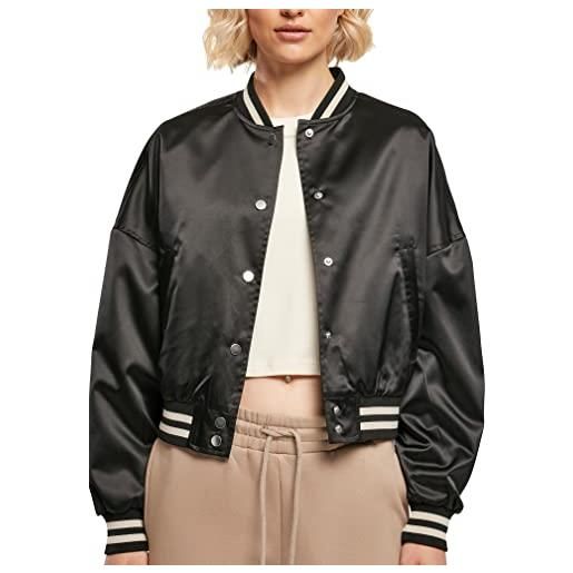 Urban Classics giacca da donna corta oversize in raso, nero, xl