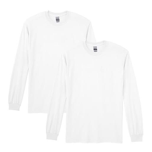 Gildan maglietta da uomo a maniche lunghe dry. Blend, stile g8400, confezione da 2 camicia, bianco, l (pacco da 2)