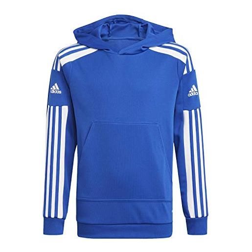 adidas squadra 21 hooded track top, felpa sportiva con cappuccio unisex - bambini e ragazzi, team royal blue/white, 164