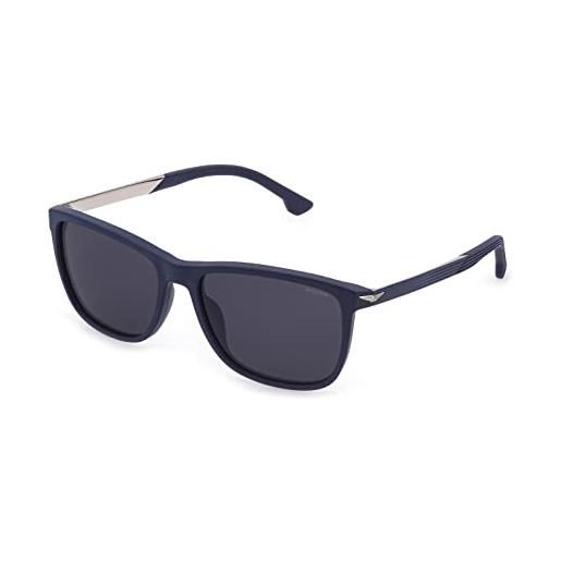 Police splc35 sunglasses, blu opaco, 57 unisex-adulto