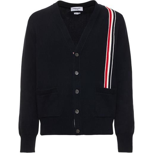 THOM BROWNE cardigan relaxed fit a intarsio