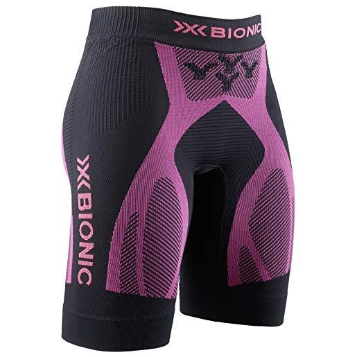 X-Bionic the trick g2 run, pantaloncini da corsa donna, opal black/neon flamingo, xs