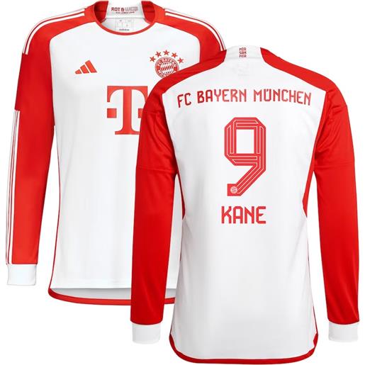 Bayern monaco adidas maglia calcio maniche lunghe uomo kane 9 2023 24 home ib1482-kane-9
