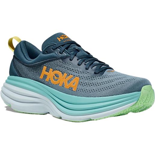 Hoka - scarpe running - bondi 8 m real teal / shadow per uomo - taglia 8.5,9,10,10.5,11.5 - grigio