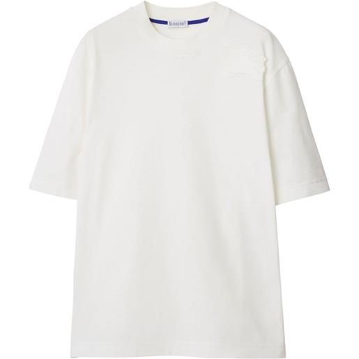 Burberry t-shirt con applicazione logo - bianco