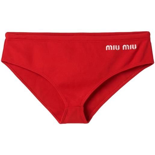 Miu Miu slip bikini con stampa - rosso