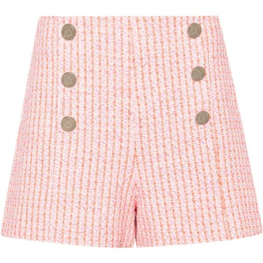 Maje shorts a vita alta in tweed - rosa