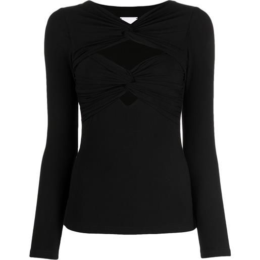 Acler top redland con cut-out - nero