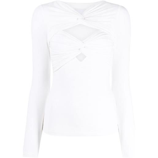 Acler top redland con cut-out - bianco