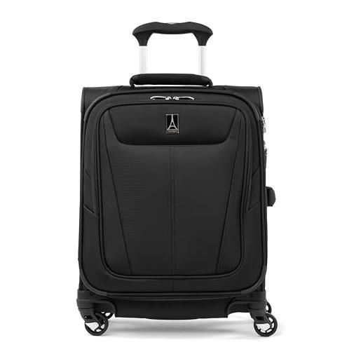 Travelpro maxlite 5 bagaglio a mano espandibile con lato morbido con 4 ruote piroettanti, valigia leggera, uomo e donna, internazionale, nero, bagaglio a mano 49 cm