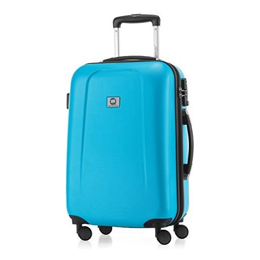 Hauptstadtkoffer - wedding - bagaglio a mano valigia trolley da cabina rigido tsa abs 4 ruote, 55 cm, 42 litri, blu ciano